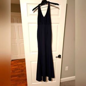 Lulus XS halter formal dress navy blue